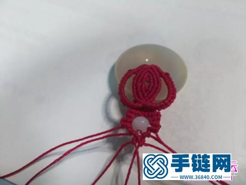 编绳心花怒放玛瑙扣吊坠的详细编制图解