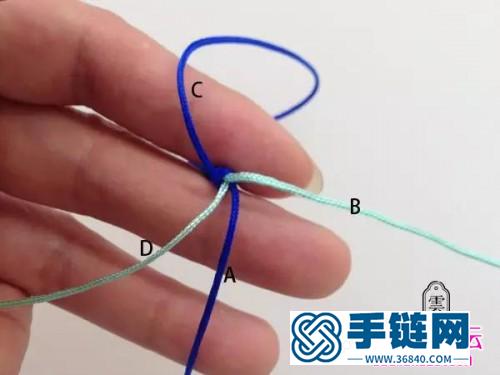 玉线圆形清凉手绳的编制步骤图