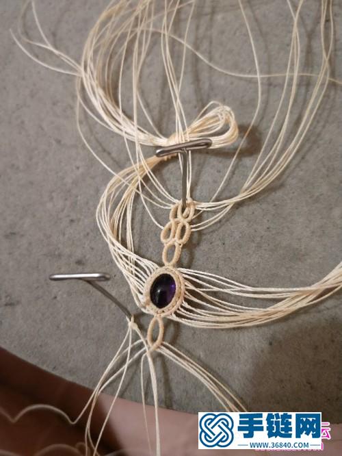 绳编紫水晶套装戒指、手链的详细编制教程