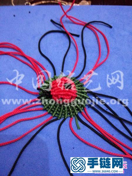 绳编瓢虫小草帽挂饰的详细编结教程