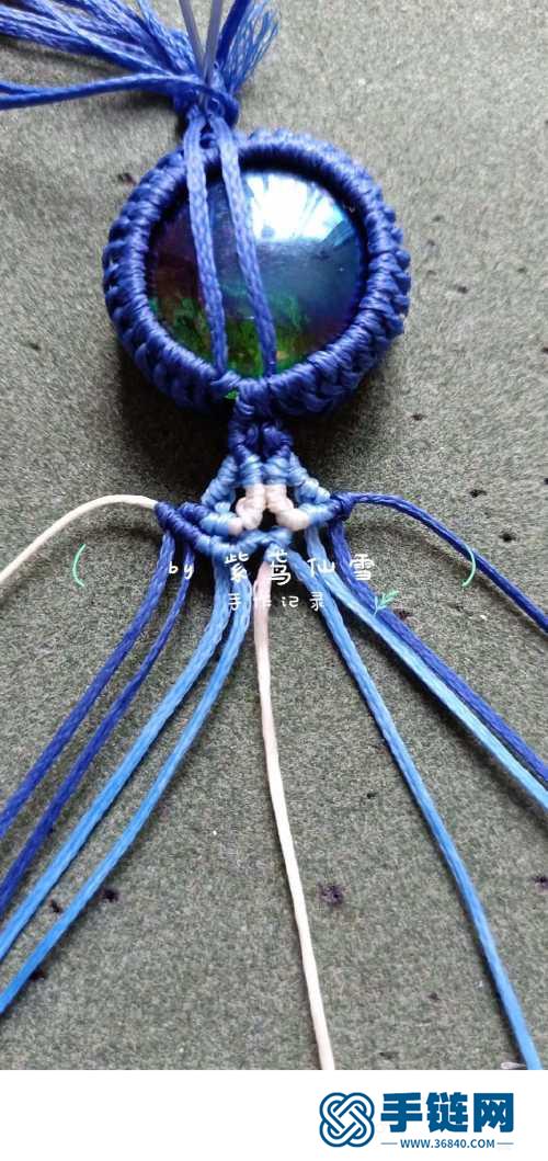 小清新蓝颜包石手绳的详细编制方法