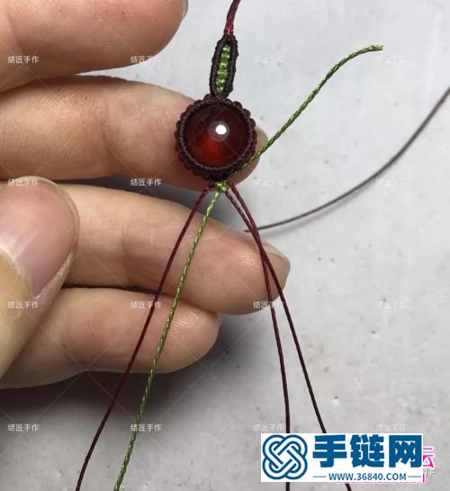 蜡线音符石榴石耳勾的详细编制图解