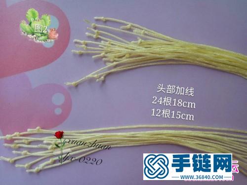 玉线绳编呆萌可爱的背书包小狗狗的详细编结教程