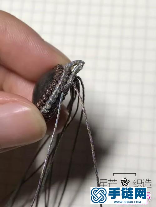 绳编彩金蜡线星芒织造项链吊坠的详细编制图解