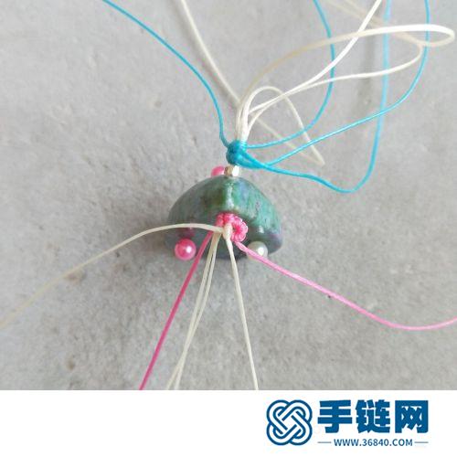 中国结扁蜡绿松石项链吊坠的详细制作图解