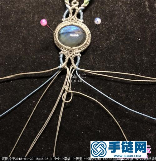 绳编蜡线包水晶石手链的详细编制教程