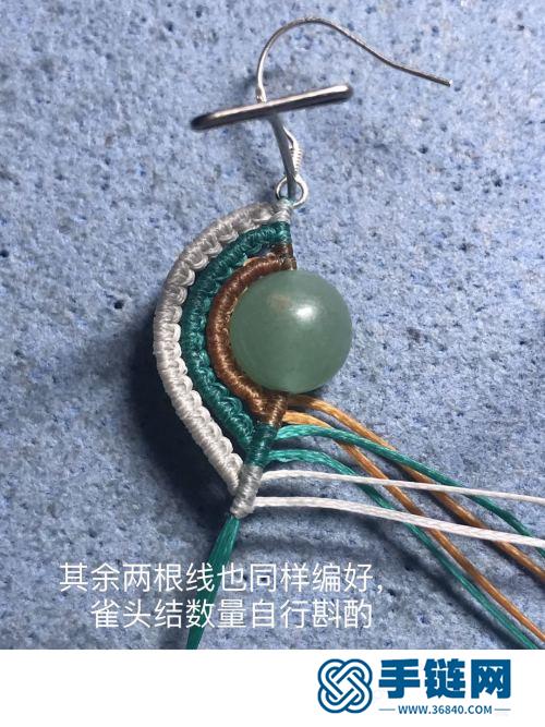 蜡线双珠耳环的制作图解