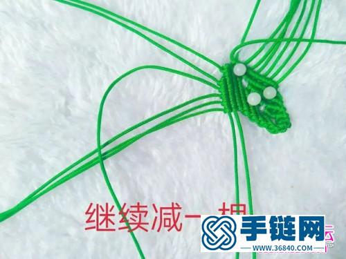 玉线绳编翠绿枫叶的制作步骤图
