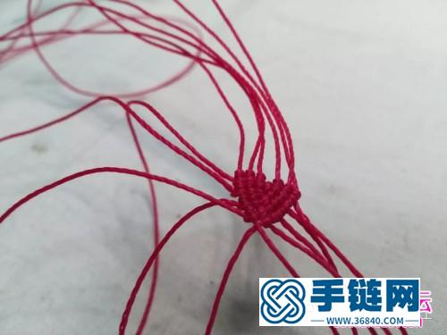 编绳心花怒放玛瑙扣吊坠的详细编制图解