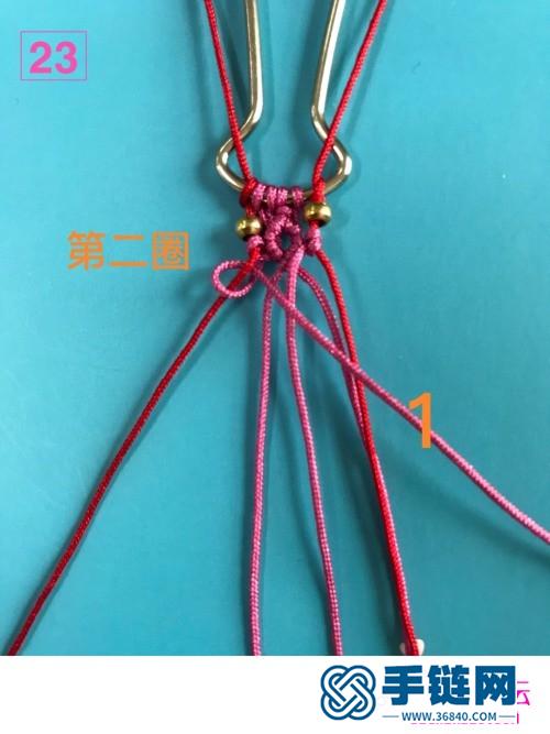 绳编超细红绳转运珠珠链手链的详细编制图解