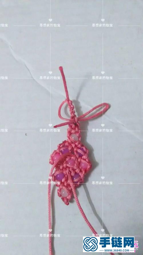 珊瑚红玉线珠编耳环的制作方法