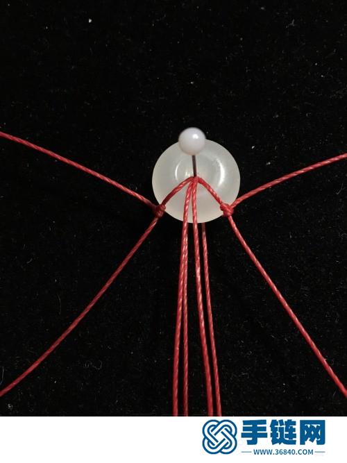 蜡线平安扣银珠耳环的制作方法