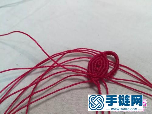 编绳心花怒放玛瑙扣吊坠的详细编制图解
