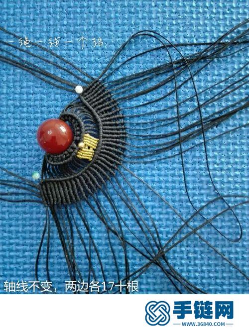 中国结蜡线旗头挂饰的详细编制方法