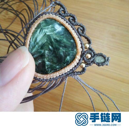 中国结蜡线绿龙晶项链的详细制作图解