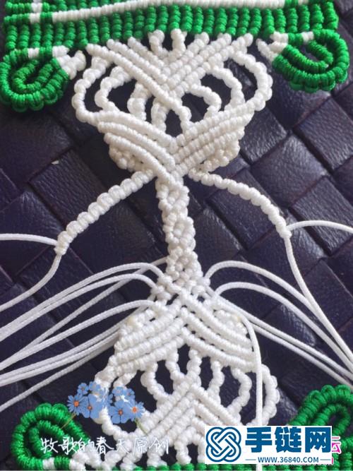 绳编拼色嫩绿双面荷包挂饰的详细制作图解