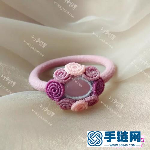 绳编梦幻甜甜圈包粉玉髓发圈的详细制作图解