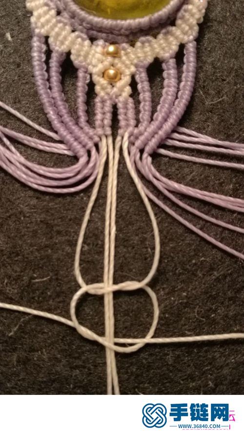 编绳包石太阳花手链的详细制作图解