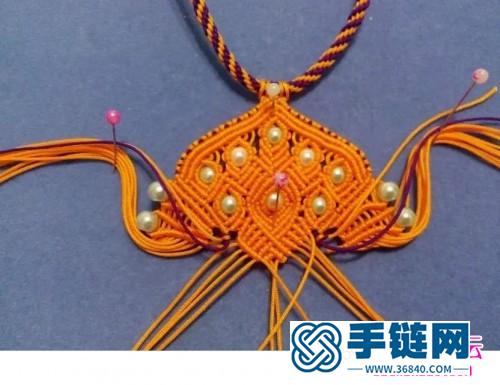 绳编印度风挂珠项链的详细编制图解