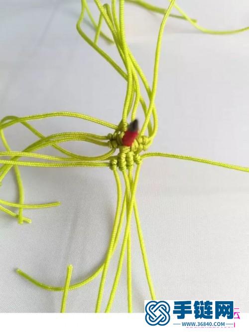 绳编风车挂饰、耳饰的制作步骤图