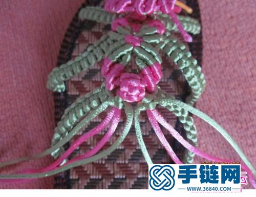 绳编中国结蝴蝶、花朵凉拖的详细编制教程