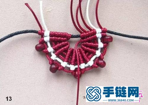 斜卷结绳遍过年红色吉利耳饰的方法