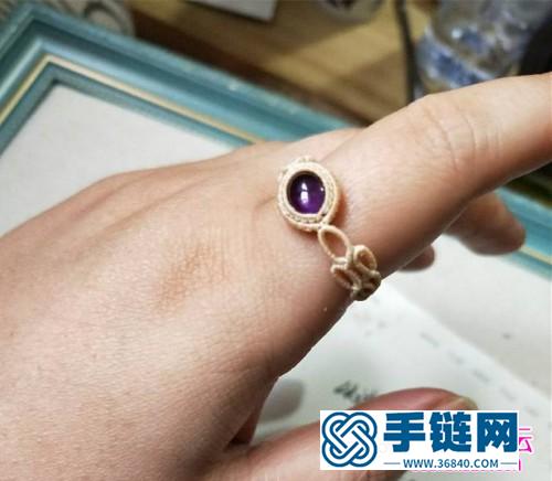 绳编紫水晶套装戒指、手链的详细编制教程