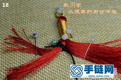 绳编小扫帚流苏美饰挂件的详细编制图解