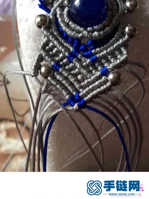 玉线绳编海蓝串珠手链的详细制作图解