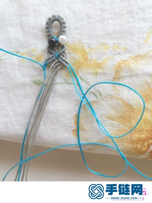 绳编拼色串金珠手绳的详细制作图解