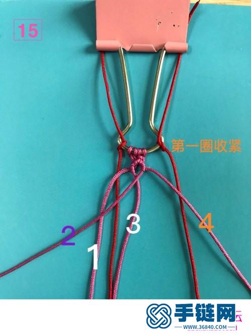 绳编超细红绳转运珠珠链手链的详细编制图解