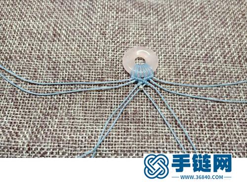 中国结蜡线平安扣手绳的详细制作图解