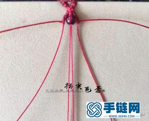 中国结圆圆满满石榴石手链的编制方法