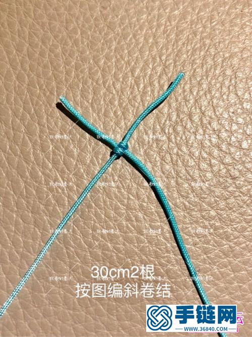 绳编玉线挂饰心锁的的详细编制图解