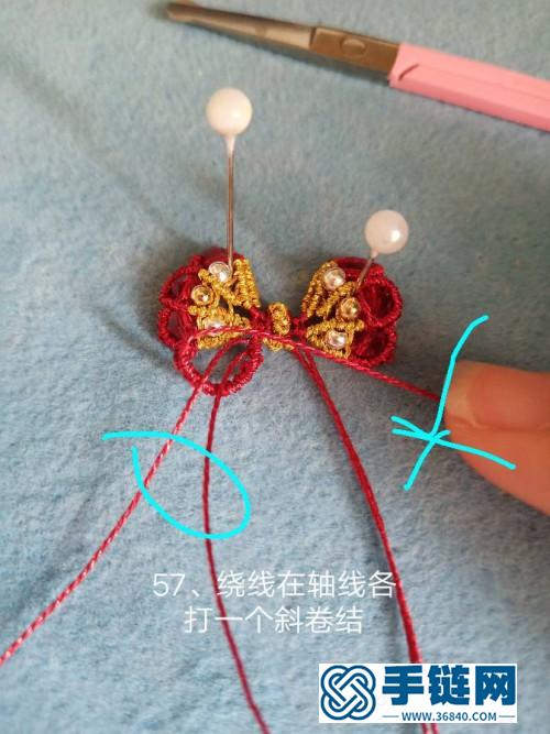 金线金银珠蝴蝶耳环的详细制作教程