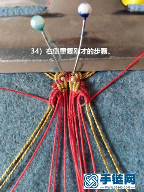 中国结蜡线红玛瑙翡翠金珠木簪步摇的详细制作教程