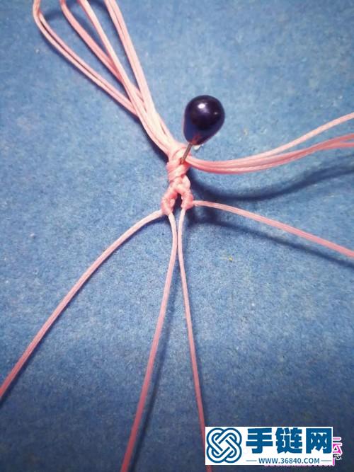 蜡线绳编波西米亚风格脚链的详细编制步骤图