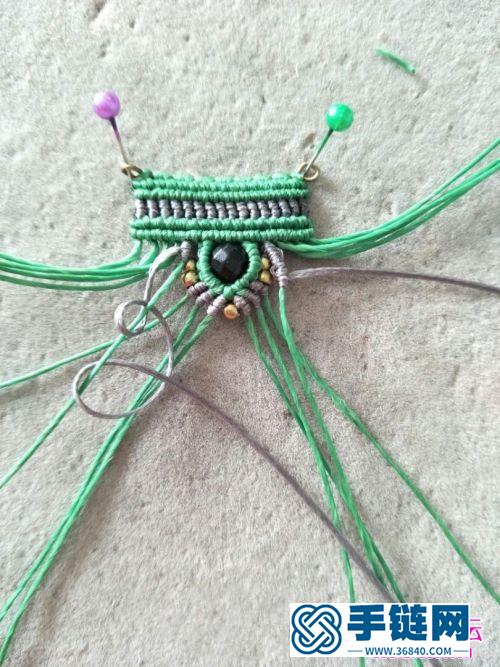 蜡线串珠流苏耳环的制作图解
