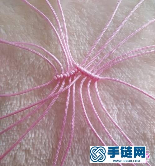 绳编双爱心手链的制作方法