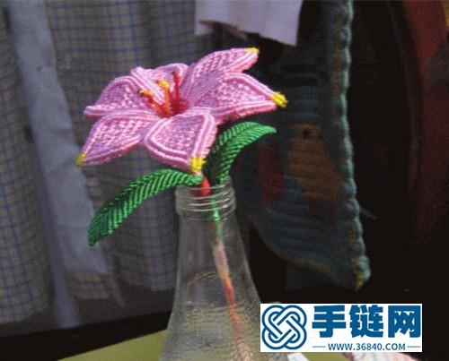 中国结玉线百合花的详细编制步骤图