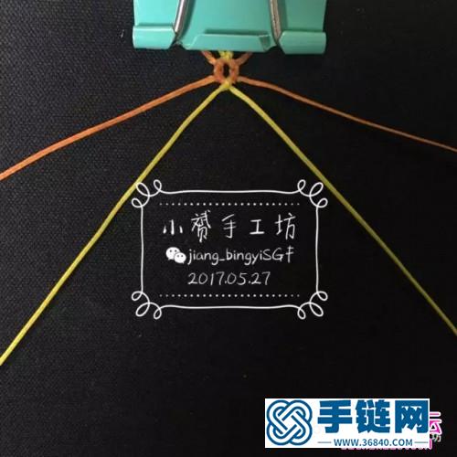 绳编青花平安扣手链的详细编制图解（小赟手工作品）