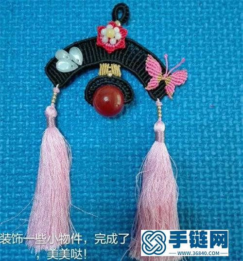 中国结蜡线旗头挂饰的详细编制方法