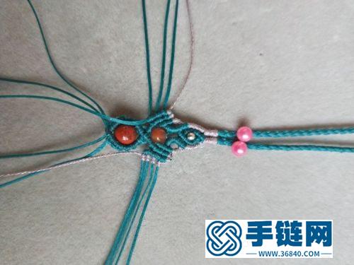 中国结扁蜡线南红珠尾扣的详细编制方法