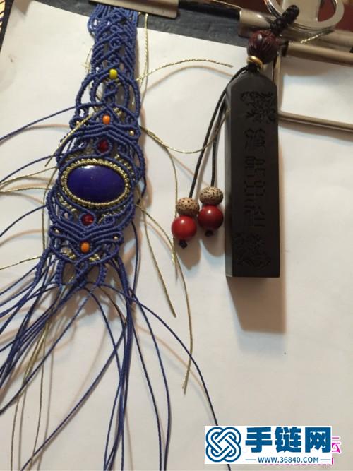 绳编青金石串珠手链的详细编制教程