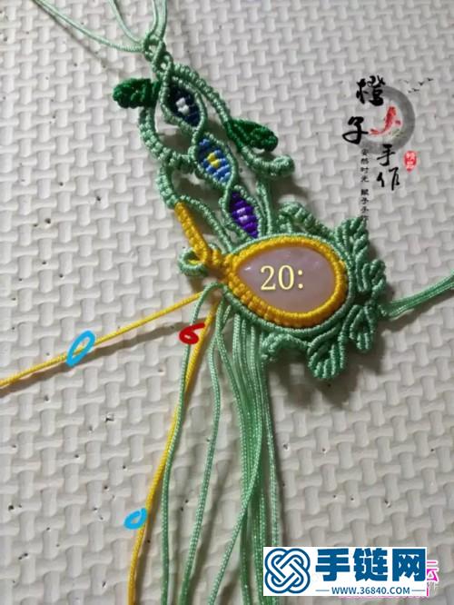 绳编粉晶水滴项链的详细制作图解