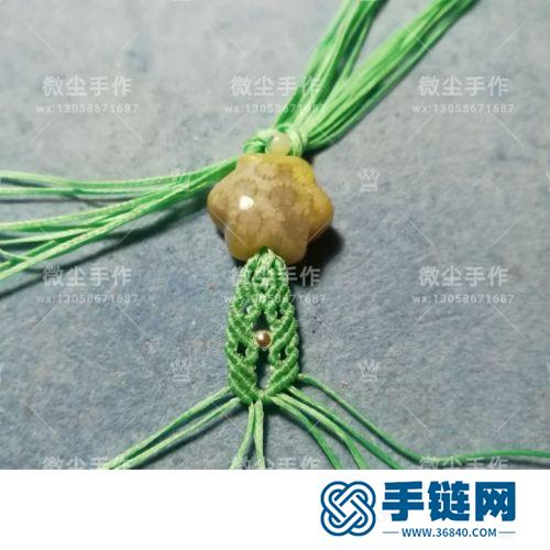 蜡线绳编珊瑚玉银珠手绳的详细编制方法