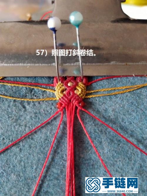 中国结蜡线红玛瑙翡翠金珠木簪步摇的详细制作教程
