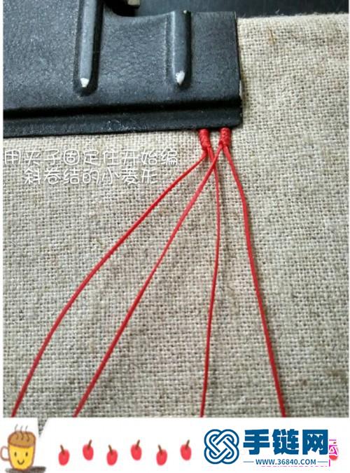 蜡线玛瑙珠蕾丝小花手链的制作方法