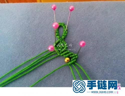 绳编玉线串珠清新花瓣形手链的详细编制图解
