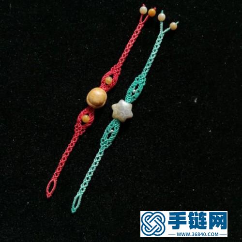 蜡线绳编珊瑚玉银珠手绳的详细编制方法
